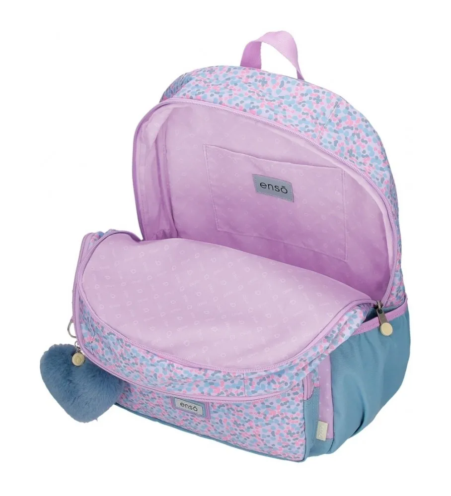 MOCHILA ENSO CUTE GIRL DOBLE COMPARTIMENTO LILA 32X44X17CM